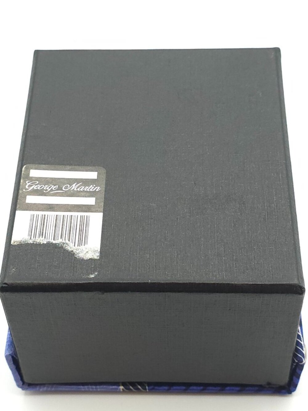 George Martin Collection Men's Blue Patterned Tie Set W/ Cufflinks & Pocket Squa - Picture 4 of 7